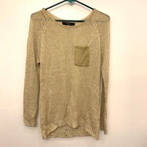 Forever21 gold metallic full sleeves long sweater